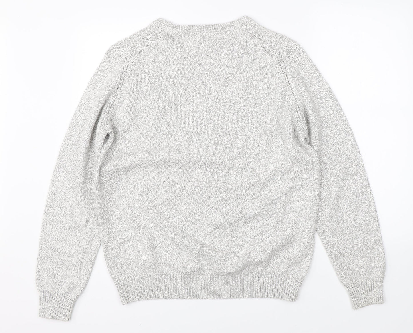 Geogre Mens Grey  Knit Pullover Jumper Size M