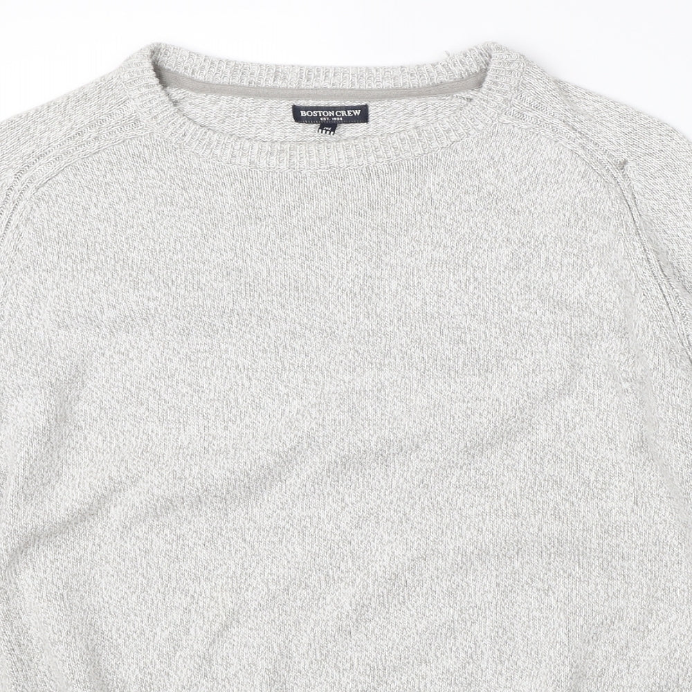 Geogre Mens Grey  Knit Pullover Jumper Size M