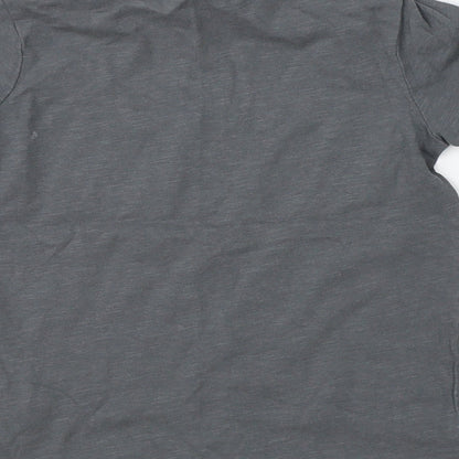 Brand and care label for Tu Baby Grey Basic T-Shirt, size 12-18, Months
