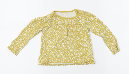 TU Girls Yellow Floral   Pyjama Top Size 12-18 Months