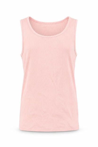 Front view of Tu girls’ pink basic tank, size 12, years