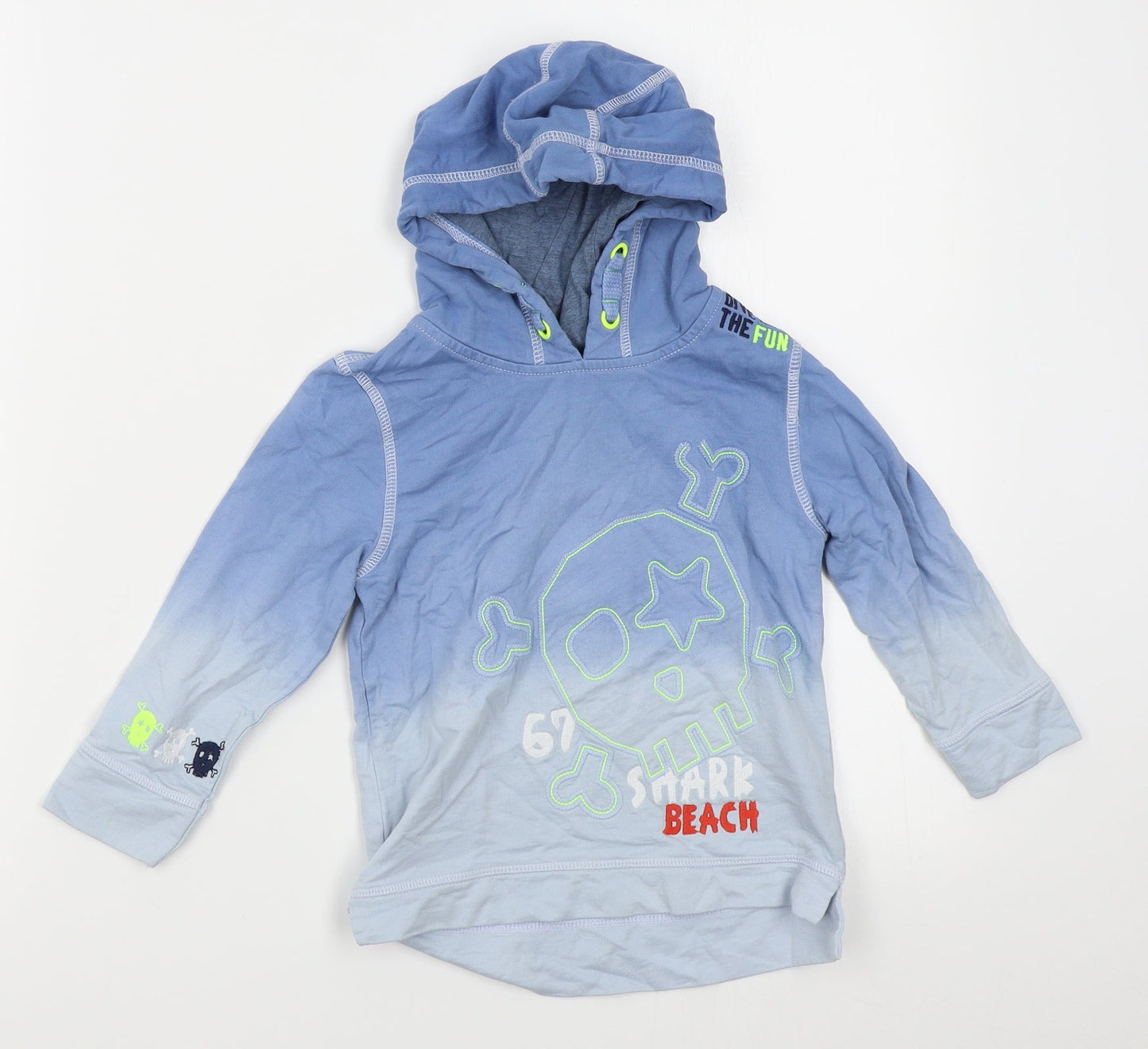 George Boys Blue Batik  Pullover Hoodie Size 2-3 Years  - shark