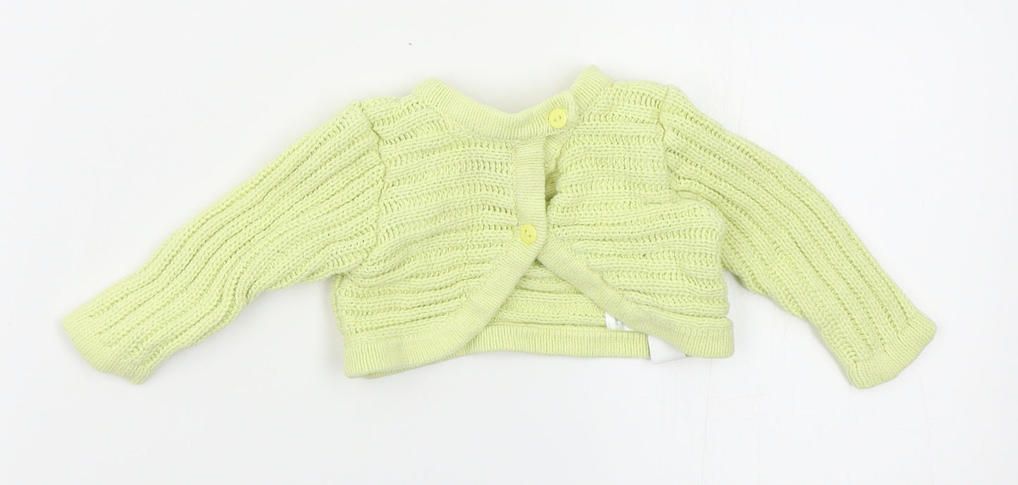 tout petits Girls Yellow   Cardigan Jumper Size 6-9 Months