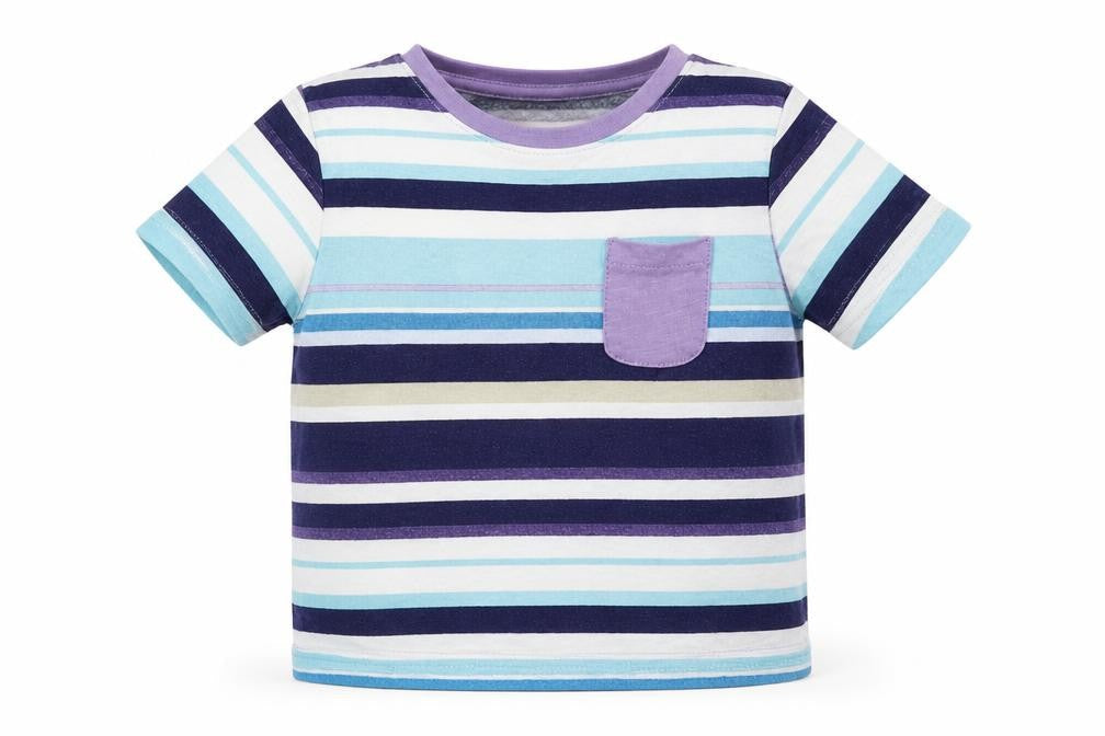 Zara Boys Blue Striped  Basic T-Shirt Size 12-18 Months