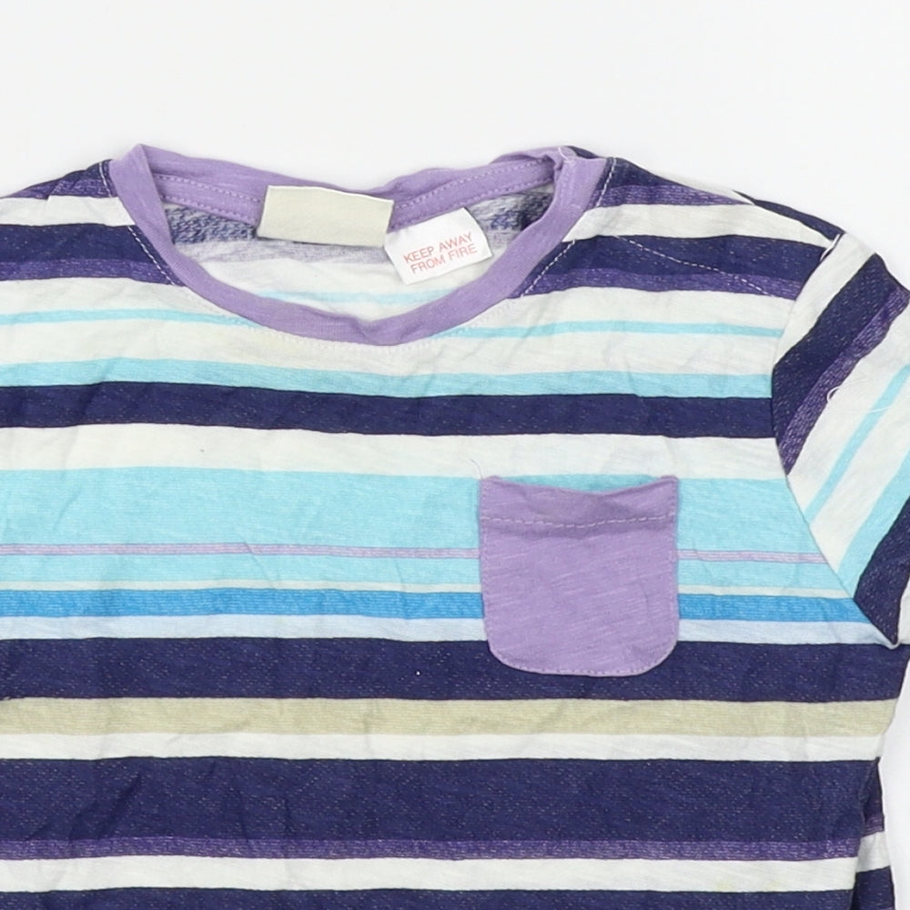 Zara Boys Blue Striped  Basic T-Shirt Size 12-18 Months