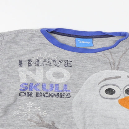 Preloved BHS Boys Grey   Basic T-Shirt Size 6-7 Years  - frozen, disney - Detail