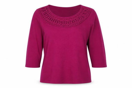 Bellino Womens Purple   Basic T-Shirt Size 12
