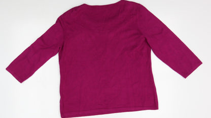 Bellino Womens Purple   Basic T-Shirt Size 12