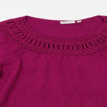 Bellino Womens Purple   Basic T-Shirt Size 12