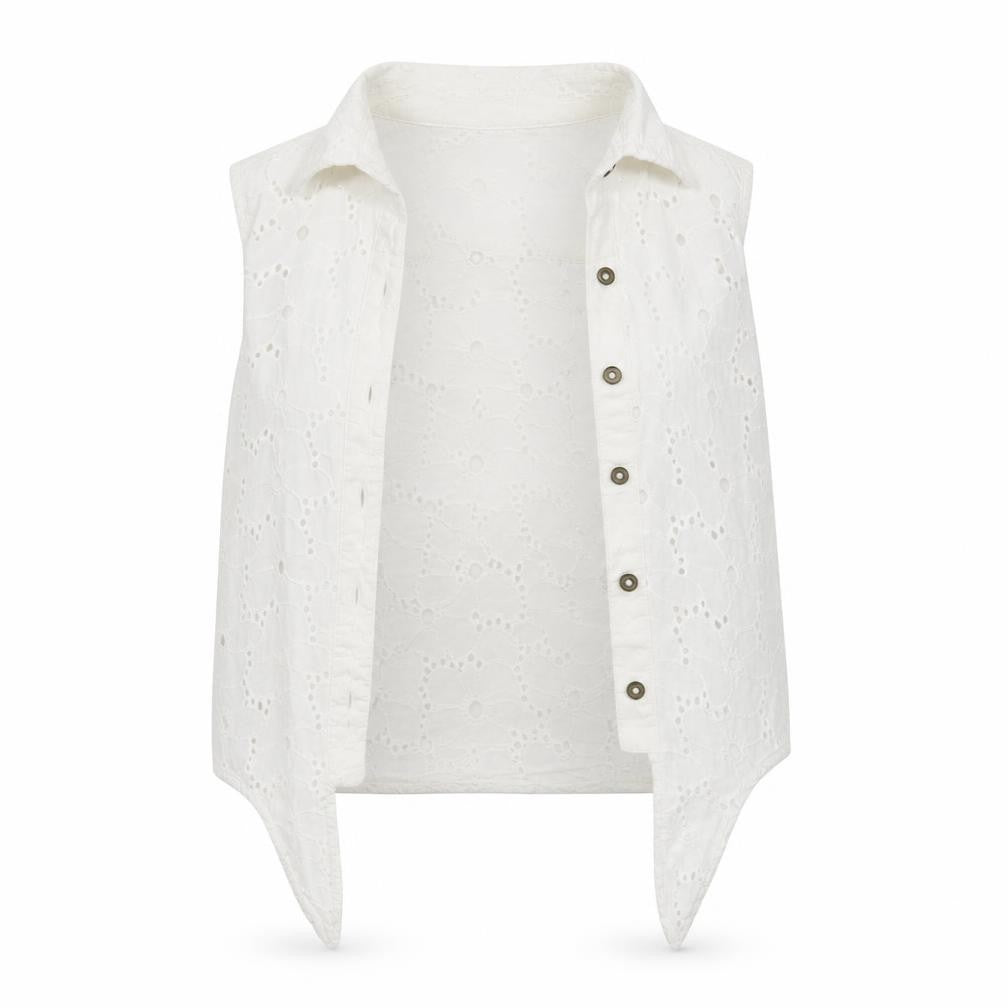 TU Girls White Floral  Vest Jumper Size 9 Years