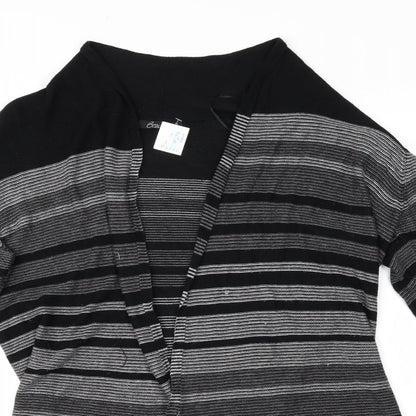 Bonmarché Womens Grey Striped Cardigan Jumper Size M