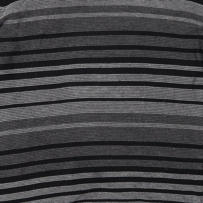 Bonmarché Womens Grey Striped Cardigan Jumper Size M