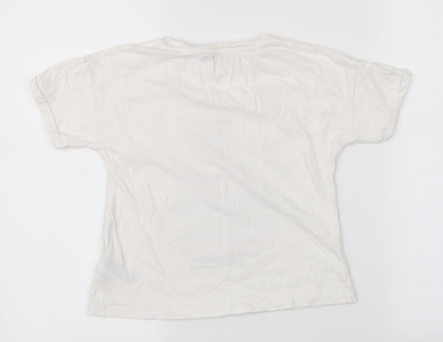 M&S Girls White   Basic T-Shirt Size 6-7 Years  - Penguin
