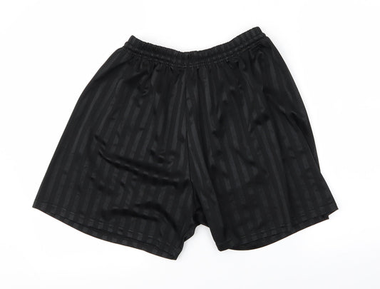 Preworn Womens Black Striped  Athletic Shorts Size 34