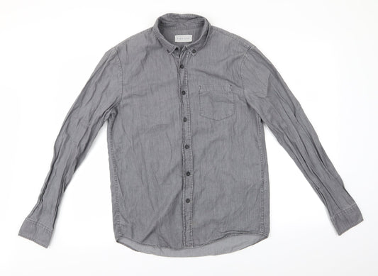 Pier One Mens Grey    Button-Up Size S