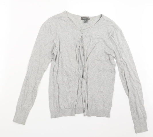 Primark Womens Grey  Knit Cardigan Jumper Size 12