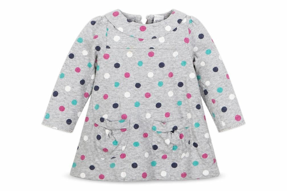 Mini Club Girls Grey Polka Dot  Basic T-Shirt Size 6-9 Months