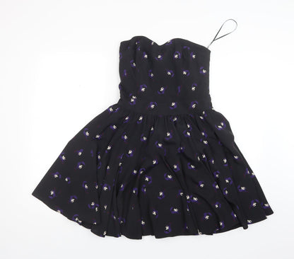 Oasis Womens Black Geometric  Mini  Size 10
