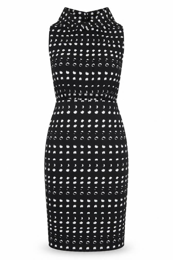 NEXT Womens Black Polka Dot  Pencil Dress  Size 8