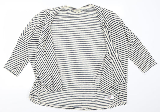 Papaya Womens Blue Striped  Cardigan Jumper Size 14
