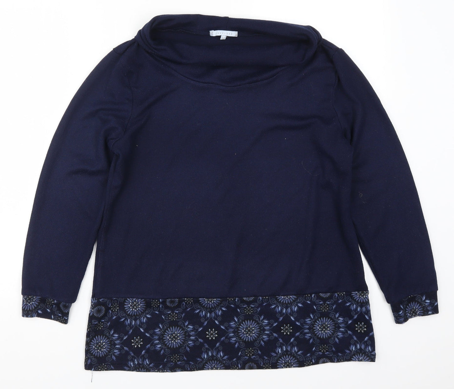 Lakeland Womens Blue Geometric  Pullover Jumper Size M