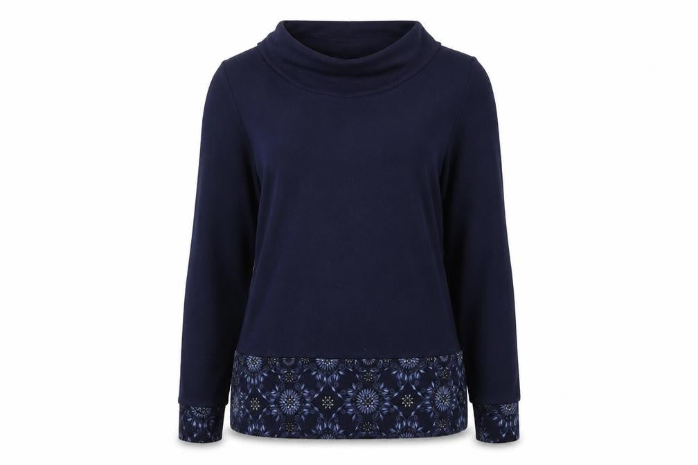 Lakeland Womens Blue Geometric  Pullover Jumper Size M