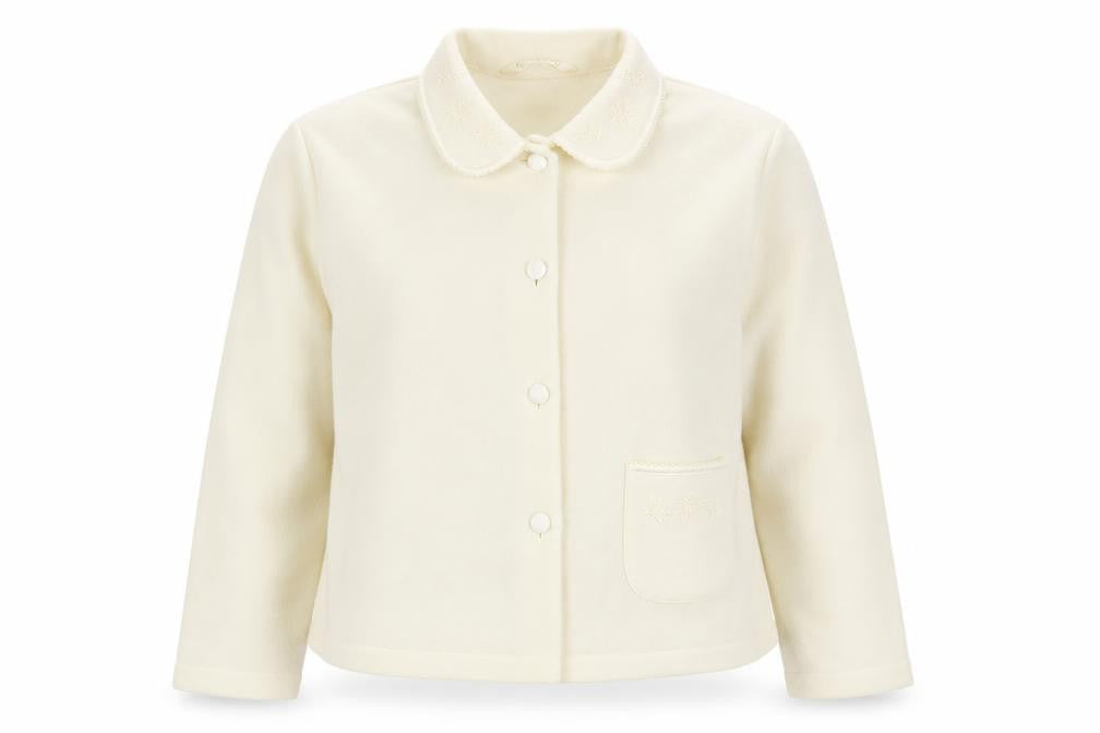 EWM Womens Ivory  Fleece Jacket  Size 14