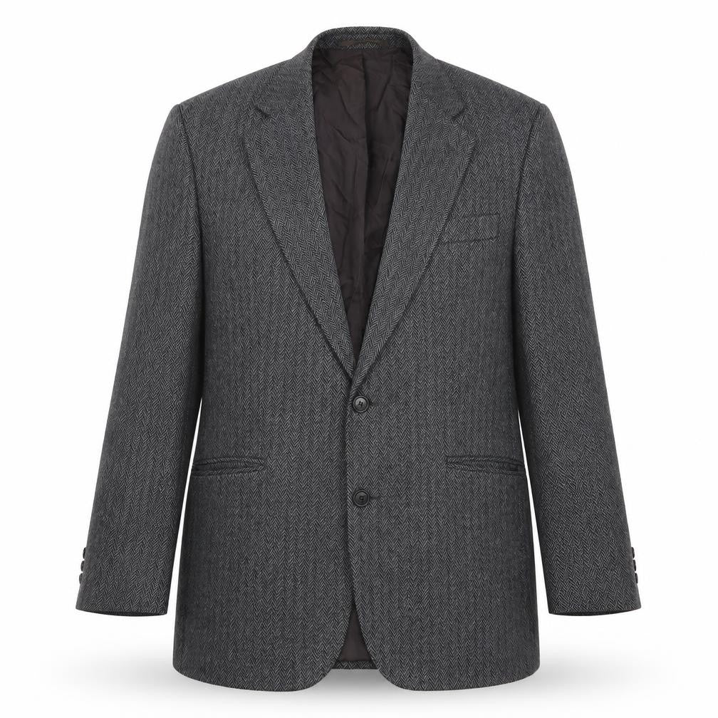 David Kerr Mens Green Herringbone  Jacket Suit Jacket Size 42
