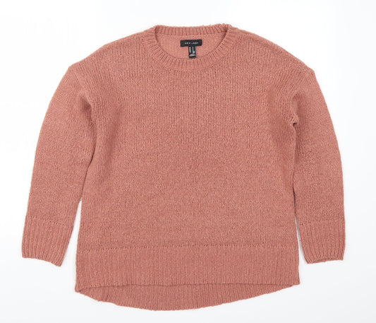 New Look Womens Pink  Knit Pullover Jumper Size S