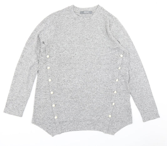 COIN 1804 Womens Grey  Knit Pullover Jumper Size M