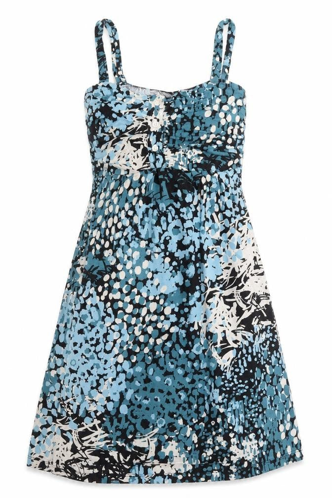 Tiamo Womens Blue Floral  Fit & Flare  Size L