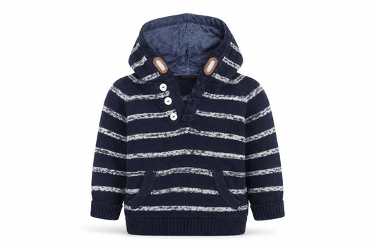 Front view of Next boys’ blue striped jumper one size