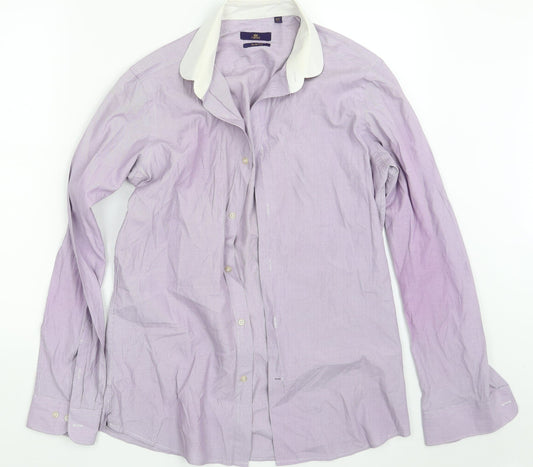 NEXT Mens Purple    Button-Up Size 15.5