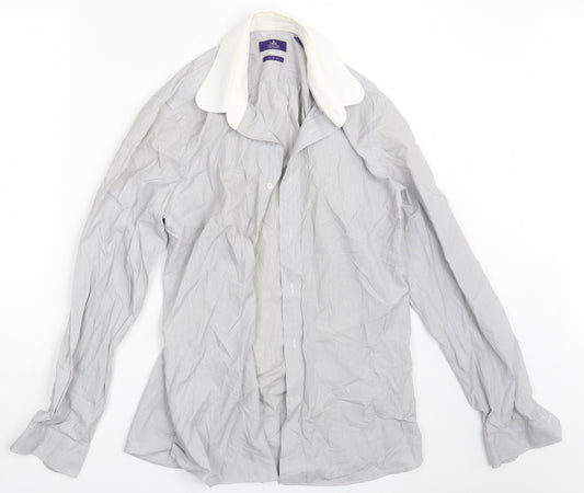 NEXT Mens Grey    Button-Up Size 15.5