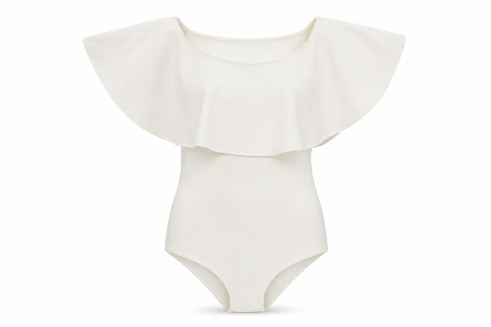Misspap Womens White  Jersey Bodysuit One-Piece Size 8