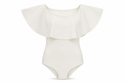 Misspap Womens White  Jersey Bodysuit One-Piece Size 8