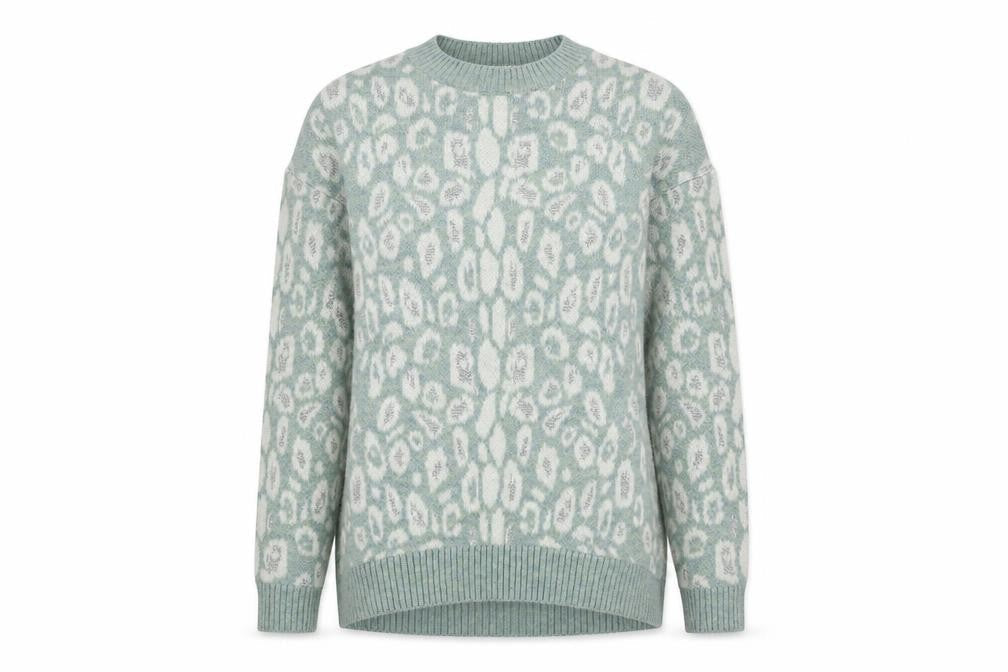 George Womens Blue Animal Print Knit Pullover Jumper Size 8