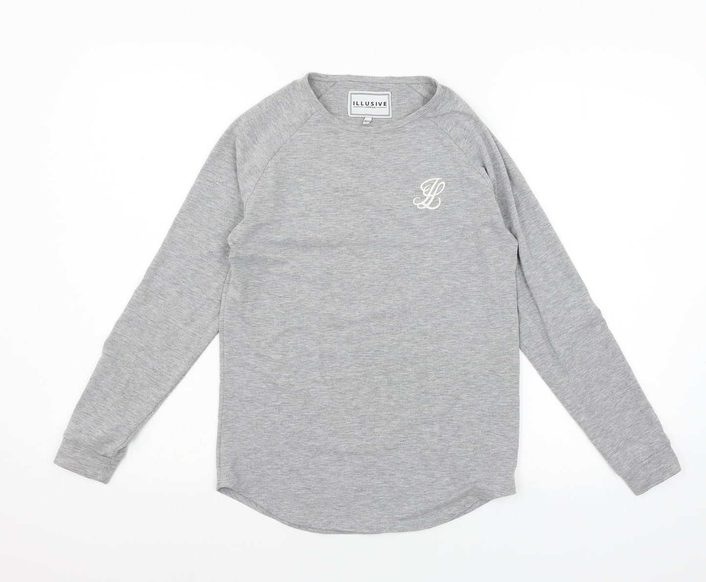Illusive Boys Grey  Jersey Basic T-Shirt Size 11-12 Years