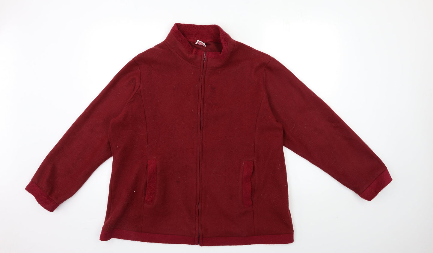 Anne De Lancay Womens Red  Fleece Jacket  Size 18