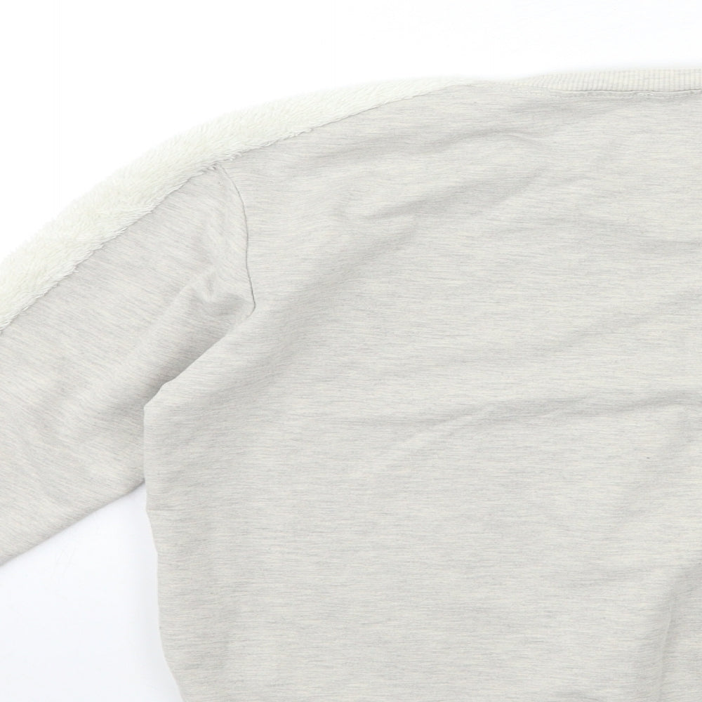 Boohoo Womens Grey   Pullover Sweatshirt Size 8