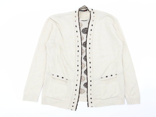 pure fashion Womens Beige Polka Dot  Cardigan Jumper Size M