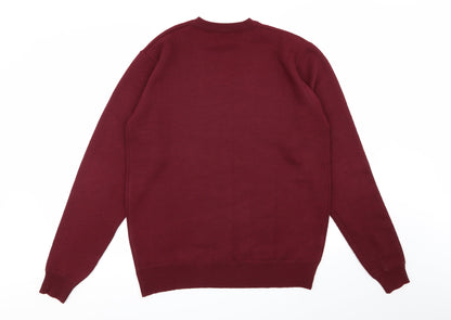Preloved pierre roche Mens Red   Pullover Jumper Size M - Back