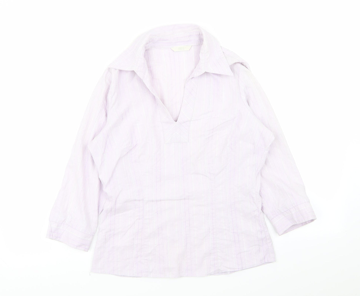 M&S Womens Purple Striped  Basic Blouse Size 10