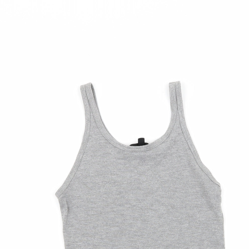 topshp Womens Grey   Basic Tank Size 8