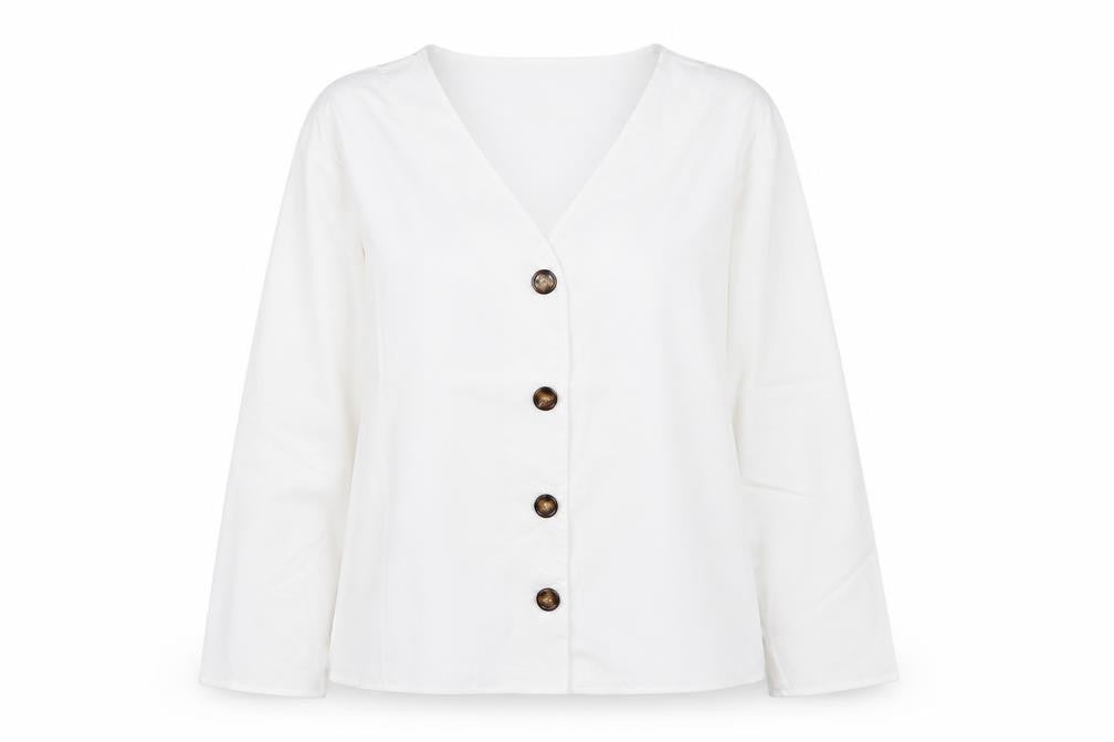 Preworn Womens White   Basic Button-Up Size L