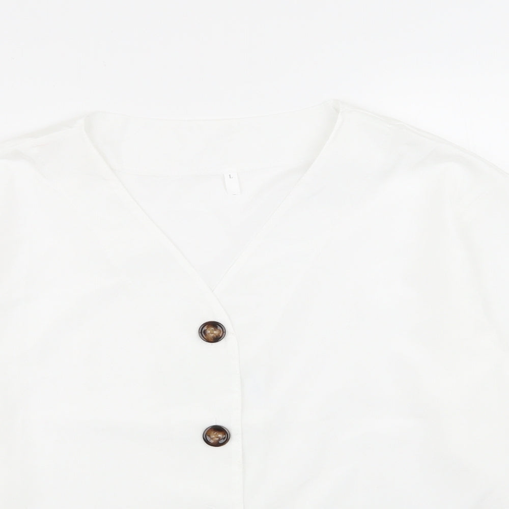 Preworn Womens White   Basic Button-Up Size L