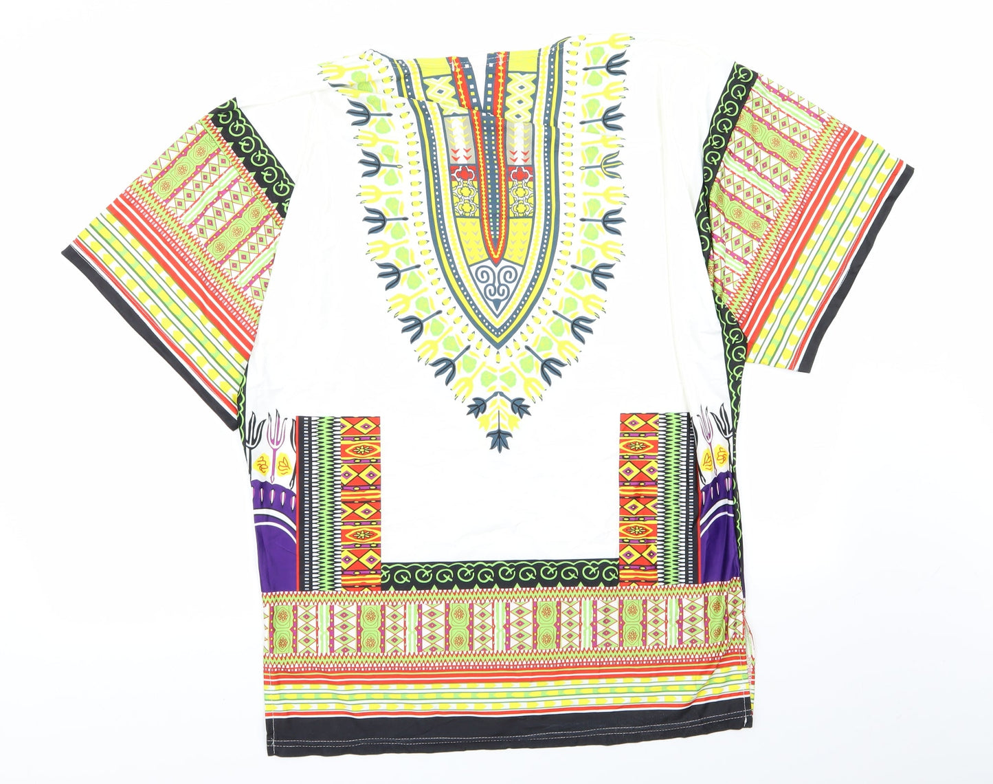 Preworn Womens Multicoloured Geometric  Basic T-Shirt Size M