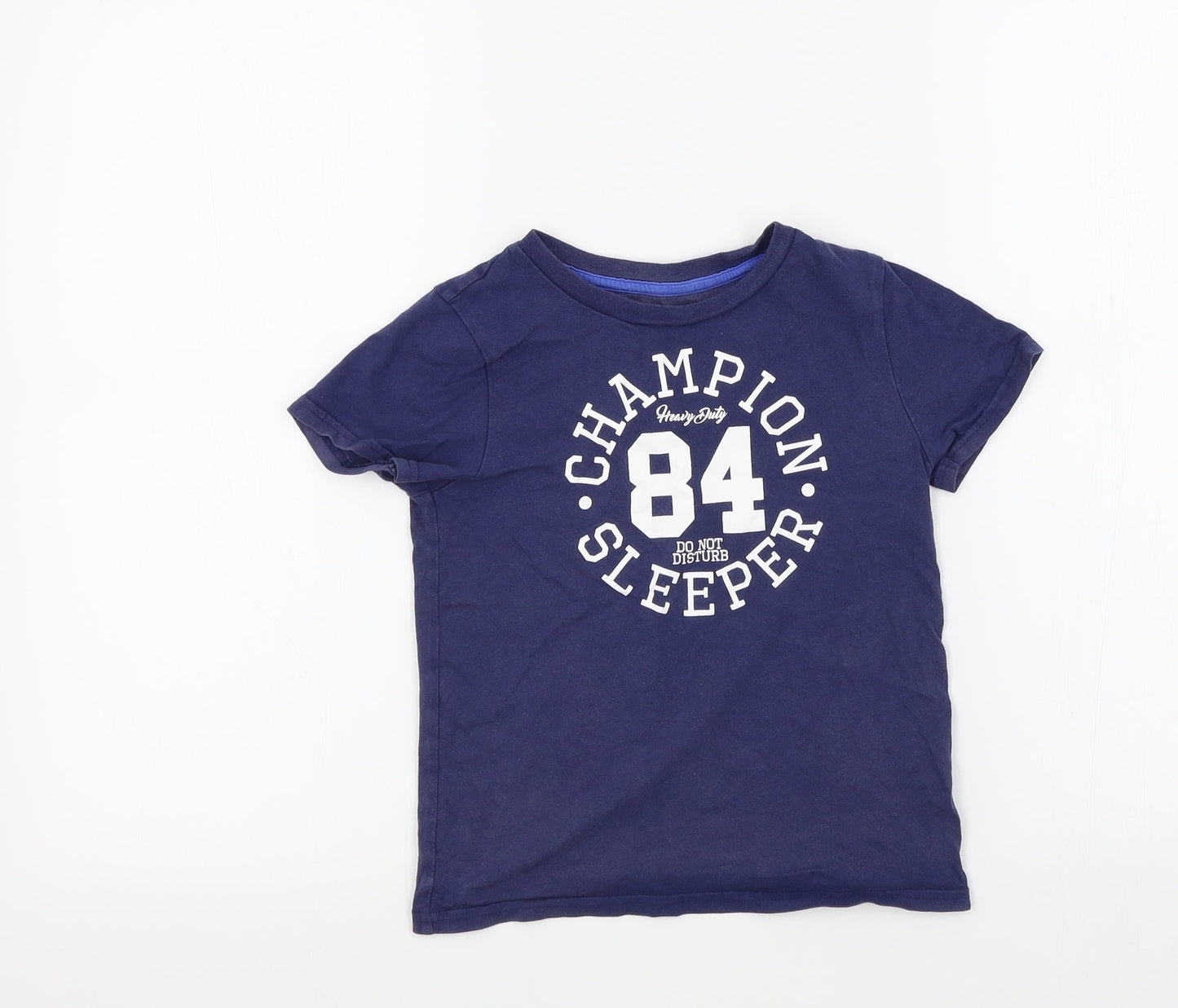 M&S Girls Blue Colourblock  Basic T-Shirt Size 5-6 Years