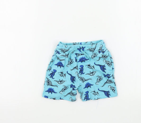 pep&co Boys Blue Geometric  Cropped Trousers Size 9-12 Months  - dinasours