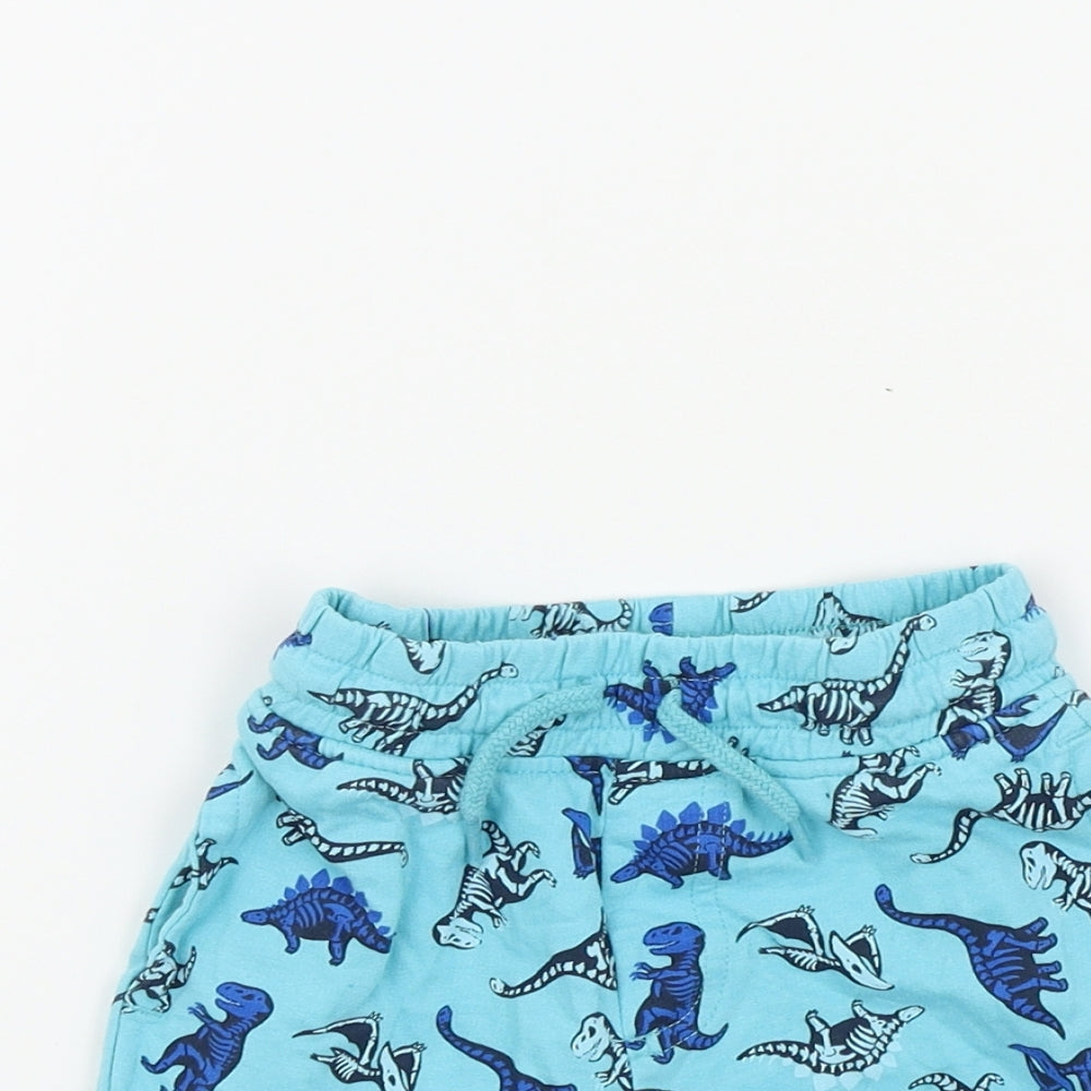 pep&co Boys Blue Geometric  Cropped Trousers Size 9-12 Months  - dinasours